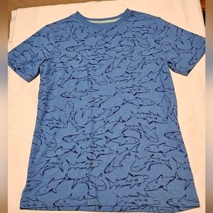 Cat and Jack Shark Print Shirt  Boys XL Blue